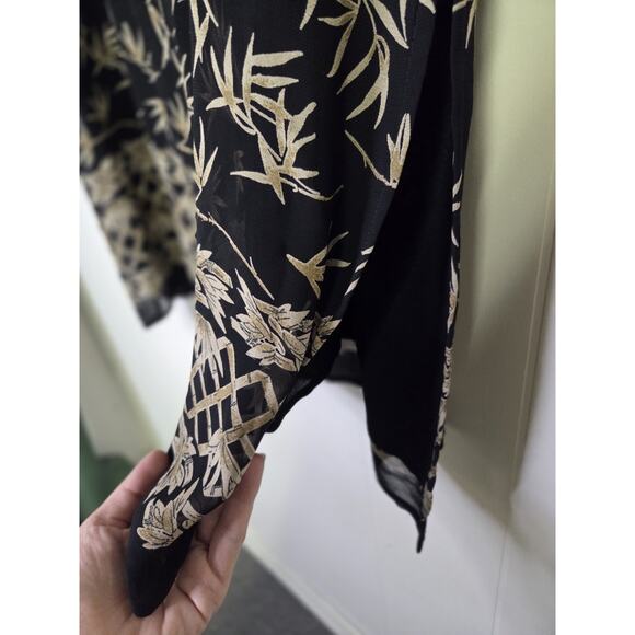 JM Collection Black And Tan Palm Tree Print Maxi Skirt Size 18 - Picture 3 of 6